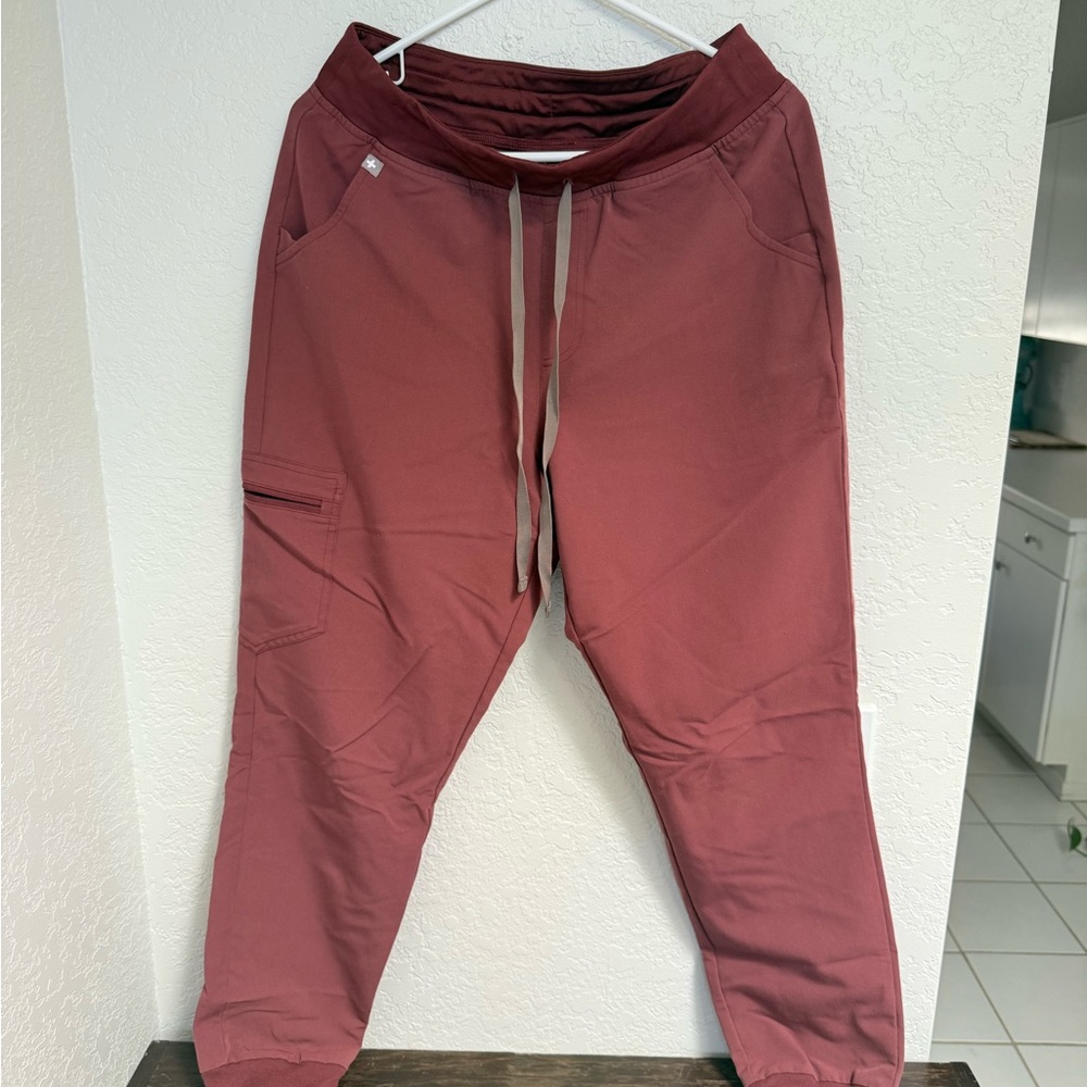 Figs Women Pink Joggers with Drawstring Waist medium